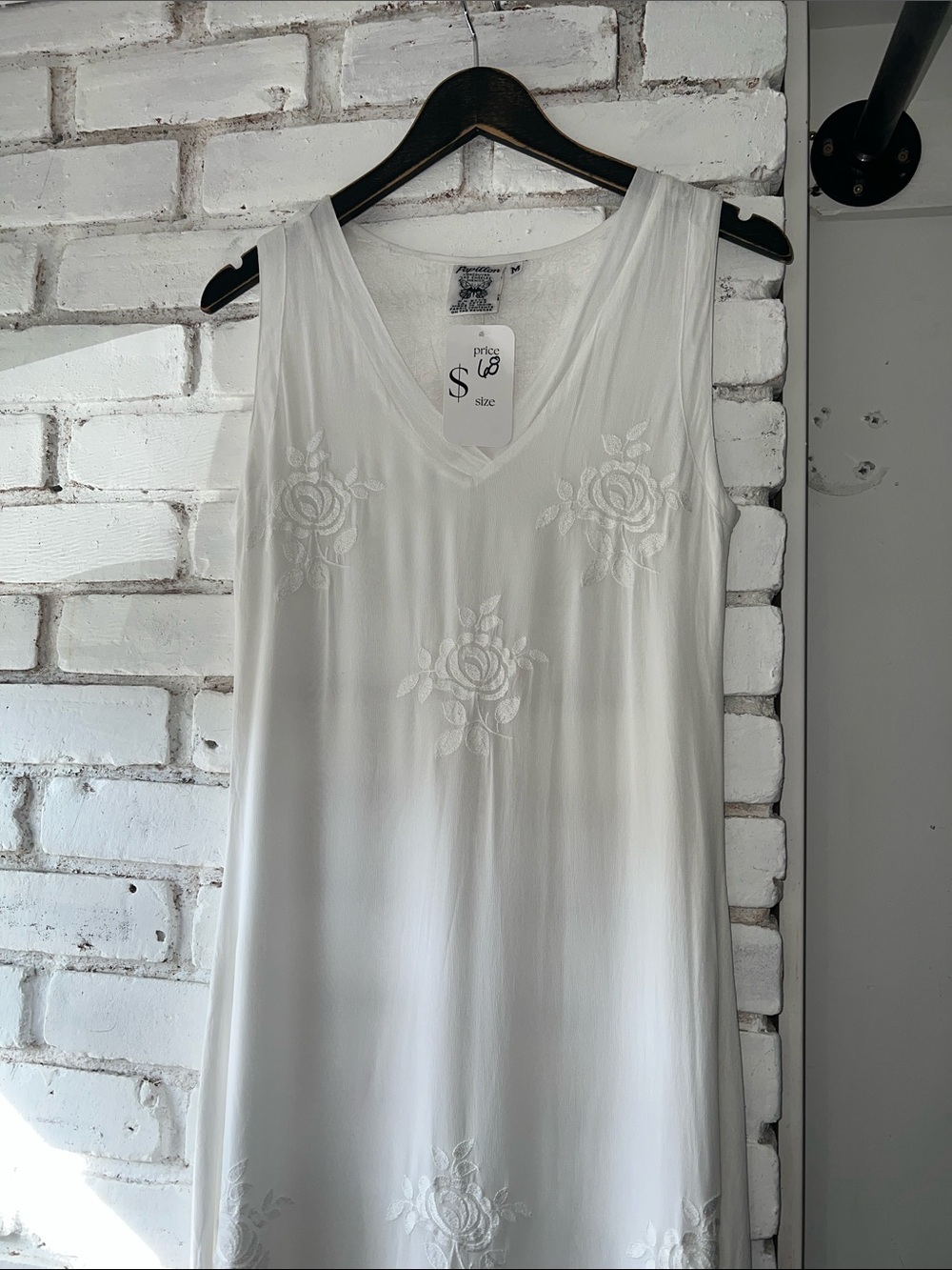 Sleeveless White Embroidered Maxi Dress - Elegant Summer Dress layered chiffon